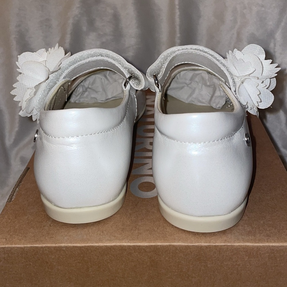 NWT NATURINO MAIDROS Leather ballerinas with applied bow in White - Picture 11 of 15